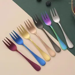 Forks Pieces Stainless Steel Coffee Tea Fork Set Fruit Ice Cream Cake Dessert For Kid Home Party Mirror Gold Tableware