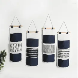 Storage Bags 3 Pocket Wall Mounted Hanging Bag Nordic Geometric Cosmetic Toys Sundries Organiser Pouch Home Closet Wardrobe Hang