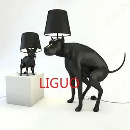 Floor Lamps Resin Cloth Cover Big Dog Simple Art LED Lamp Living Room El Club Animal Small Black Table For E27