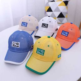 Caps Hats 1 2 3 4 5 Year Boys and Girls Baseball Hat Summer Adjustable Letter Childrens Button Outdoor Breathable Baby Mesh d240521