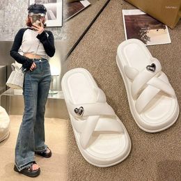 Slippers Thick EVA Women's N Fashion Soft Home Platform One Line Outwear Cross Wear Summer Beach Sandals