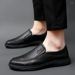 Casual Shoes Men's Leather Men Slip On Fashion British Style Loafers Outdoor Flats Male For Moccasins