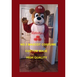 Professional Custom State Farm Mascot Costume Adult Cartoon Bear Theme Carnival Xmas Mascotte Fancy Dress Suit Kits 1805 Mascot Costumes