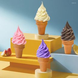 Decorative Flowers 5.9 Inches Simulation Ice Cream Model Realistic Artificial Cone Fake Food Dessert Shop Display Po Props Toy