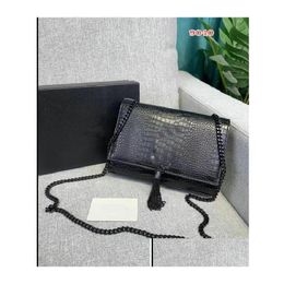 Shoulder Bags Designer Handbags Women Shoder Totes Black Calfskin Classic Diamond Quilted Bag Chains Double Flap Medium Pu Leather C Dhgqc