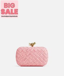 Designer Luxury Bag Knot BotegaVeneta Foulard Intreccio leather minaudiere with signature knot detail Ribbon