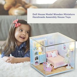 Hut 3D Wooden Doll Manual Assembling Kit Kids Birthday Gifts DIY Miniature House Room Box Toys for Children eb525
