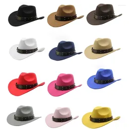 Berets Woollen Felt Cowgirl Hat Men Women Theme Party Accessories Western Cowboy Dropship