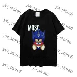 Men's T-Shirts Moschinno Summer Italian Luxury Brands Men And Women Round Neck Short Sleeves Shirt Fashion Printed Loose Fit Moschinno Outdoor Leisure aade