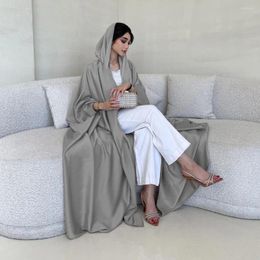 Ethnic Clothing Eid Modest Abaya Women Satin Kimono Cardigan Ramadan Islamic Marocain Jalabiya Dubai Turkey Kaftan Robe Muslim Dress