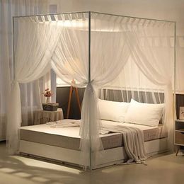 Simple 4 Corners Post Curtain Bed Canopy Bed Frame Canopies Net Bedroom Decoration Accessories Mosquito Net 240521