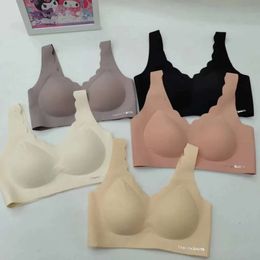 A/B/C Fixed Cup Sexy Non-Convertible Straps Seamless Wireless Lingerie Women's vest bra Push Up Small Breasts Showing Large