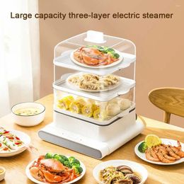 Double Boilers Three Layers Electric Steamer Fast Heating Large Capacity Restaurant Reusable Kitchen Breakfast Steam Cooker Cookware