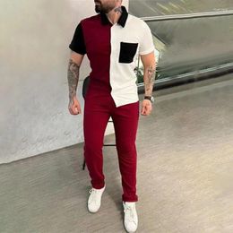 Men's Tracksuits 2024 Spring And Autumn Set Fashion Retro Short Sleeved Shirt Straight Leg Long Pants Casual Sports Two Piece