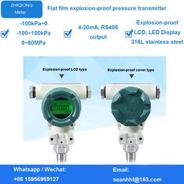 Explosion-proof Flat Film Industrial Programmable Digital LCD Display Absolute/ Gauge 4-20mA Smart Pressure Transmitter
