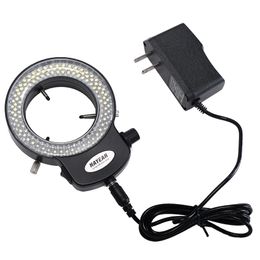 New Adjustable 144 LED Bulb Microscope Ring Light Illuminator Portable Bright Lamp with Adapter for Digital Stereo Microscope