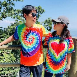 Men's T Shirts Hippie Costume For Men Momen 60s 70s Colourful T-Shirt 4 PCS Accessories Set Theme Party Include Tie-Dye Pe