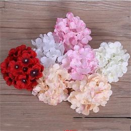 Artificial hydrangea flowers wedding flower wall arrangement silk cloth background decoration fake big flower head