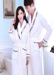 Whole New Couples Autumn and Winter Thickened flannel Nightgown Sleepwear Plus Size Bathrobe Dressing Gown For Men Women8472176