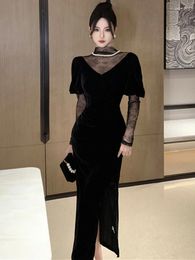 Casual Dresses Spring Summer Women Sexy Elegant Midi Black Evening Backless Prom Party Clothes Robe