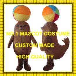 Cute Sea Lion With Ball Mascot Adult Cartoon Character Circus Anime Cosply Costume Carnival Fancy Dress Mascotte1928 Mascot Costumes