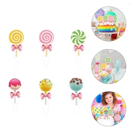 Take Out Containers 24 Pcs Candy Cake Insertion Article Decor Theme Party Supplies Toppers Plug Lollipop Cupcake Paper Picks Baby