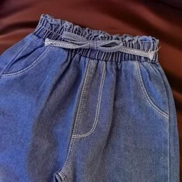 Calças de calça de jeans infantis para meninas calças infantis de jeans de jeans de moda de moda 4 5 6 7 8 9 10 11 12 13 anos