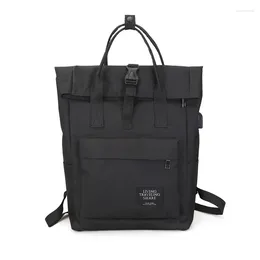 Backpack Style Women Large Capacity Canvas Multifunctional Shoulder Laptop Rucksack USB School Bag Fashion Travel For Girls