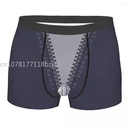 Underpants Zipper Creative Interesting Design Purple Grey Cotton Panties Men's Underwear Ventilate Shorts Boxer Briefs