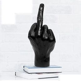 Decorative Objects Figurines Personalized Middle Finger Statue Nordic Resin Craft Scptures Ornament Home Office Decorations Living Dhynt