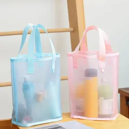 Storage Bags Cosmetic Bag Perspective Handles Design Nylon Convenient Daily Use Net Makeup Pouch Household Supplies Decor 2024