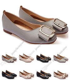 ladies flat shoe lager size 3343 womens girl leather Nude black grey New arrivel Working wedding Party Dress shoes Fortytwo3805426