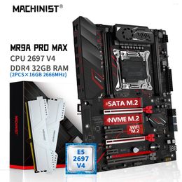 Motherboards MACHINIST X99 Motherboard Combo Kit Xeon E5 2697 V4 CPU LGA 2011-3 Processor 32GB 2666MHz DDR4 RAM Memory NVME M.2 Four Channel