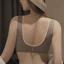 Front Button Seamless Underwear Women's Small Gathered Lift The Breasts To Prevent Sagging Adjustable Bra