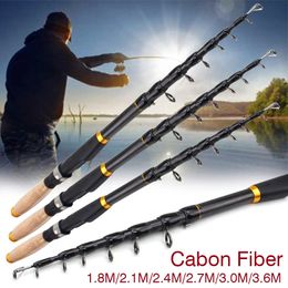 5 Layers Carbon Fiber Fishing Rod 18m36m Max Pull 35KG Spinning Portable Telescopic for Freshwater Saltwater 240515