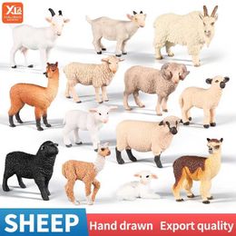 Novelty Games Farm Poultry Animals Solid Simulation Alpaca Sheep Goat Model Action Figures Cute Collect Decor Kids Gift Toy Y240521