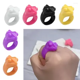 Cluster Rings Fashion Colourful Candy Colour Finger Ring Animal Lizard Pattern Resin Personality Jewellery For Unisex Accessary Gift