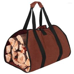 Storage Bags A63I High-Quality Canvas Firewood Wood Carrier Bag Log Camping Outdoor Holder Carry Wooden