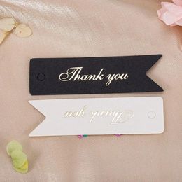 Jewellery Pouches 100pcs/lot 2x7cm Thank You Hang Tags Gold Stamping Decoration Card For DIY Packaging Handmade Crafts Gift Wrapping
