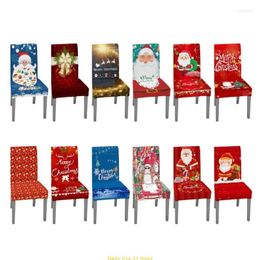 Chair Covers Christmas Cartoon Cover Elastic Decorative Santa Pattern For Wedding Birthday Festival Party Decoration