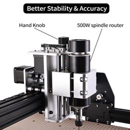 3 Axis 500W CNC Router Cutter Laser Engraver PCB Milling Machine Cutting Metal Acrylic Wood DIY Drilling Engraving Machine