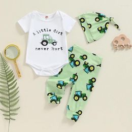 Clothing Sets Baby Clothes Boy Summer Outfit Short Sleeve Romper Jumpsuit Infant Pants Hat Born Set Spring