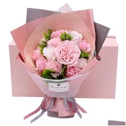 Party Favour Flowers Bouquets Carnation Roses Soap Bouquet Gift Boxes Mothers Valentines Day Rose Box Christmas Drop Delivery Dh914