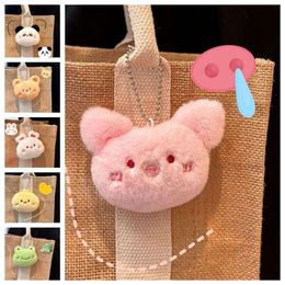 3PCS Piggy Squeeze Panda Keychain Kawaii Plush Stuffed Cartoon Chirping Bear Pendant Chicken Toys Squeak Rabbit Doll Unisex