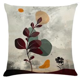 Pillow Colourful Leaves Printed Cotton Cover Linen Chair Sofa Bed Car Room Home Dec Wholesale MF463