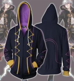 Men039s Hoodies Cosplay Fire Emblem Robin Zipper Hoodie Sweat Shirt Hooded Anime Sweatshirt Jacket Coat Costume8111921