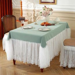 Table Cloth Rectangular Lace Edge Leather Tablecloth Waterproof Oil Resistant Scald Dining Desk Cover Home Retro Coffee Mat