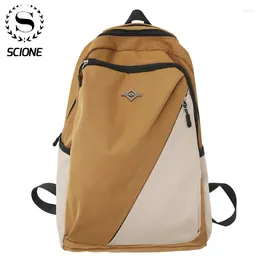 Backpack Scione Men Mixed Colours Backpacks Lightweight Student School Bag Large Capacity Travel Casual Rucksack K444