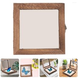 Frames Butterfly Specimen Display Box Plant Cases Wood Insect Holder Storage Container Stand Shelves Frame Vintage