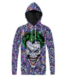 New Fashion Couples Men Women Unisex DC Comics Green Hair Joker 3D Print Hoodies Sweater Sweatshirt Jacket Pullover Top T429614064